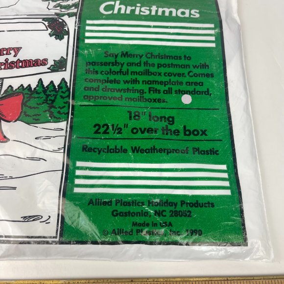 Vtg Allied Merry Christmas Mailbox Cover Plastic Holiday Decor Collection Prop - Picture 5 of 9